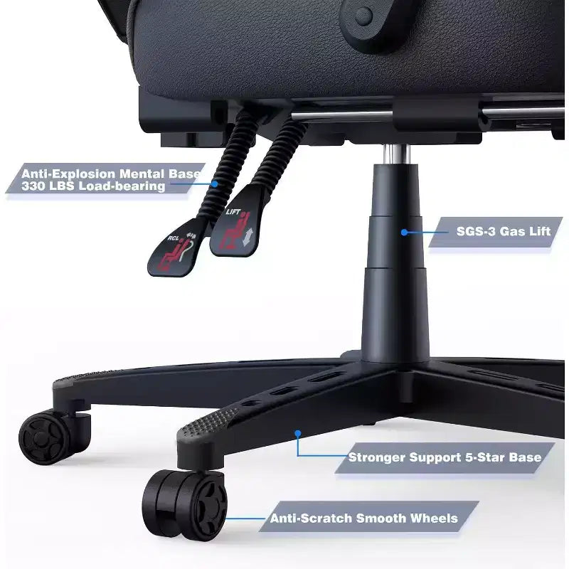 Chaise de jeu avec repose-pieds et support lombaire