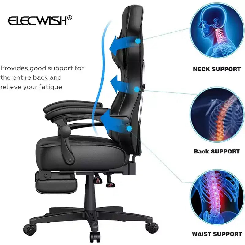 Chaise de jeu avec repose-pieds et support lombaire