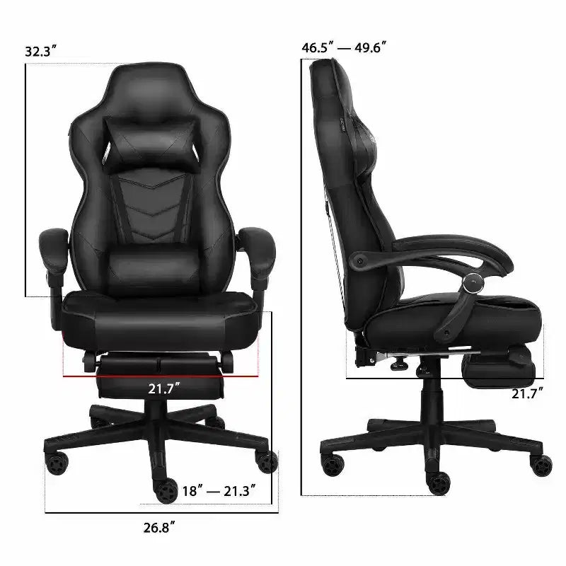 Chaise de jeu avec repose-pieds et support lombaire