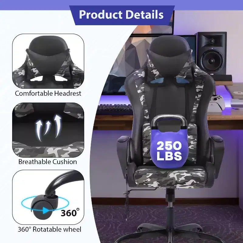 Chaise de bureau de massage Gaming Chiar confortable et élégante