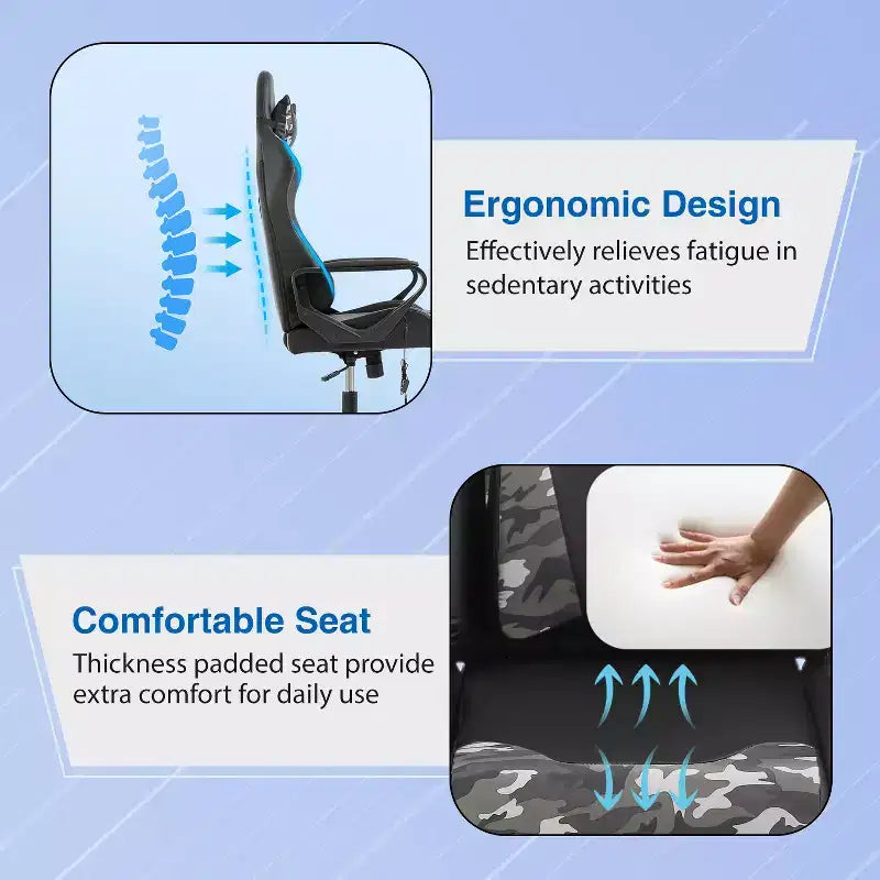 Chaise de bureau de massage Gaming Chiar confortable et élégante