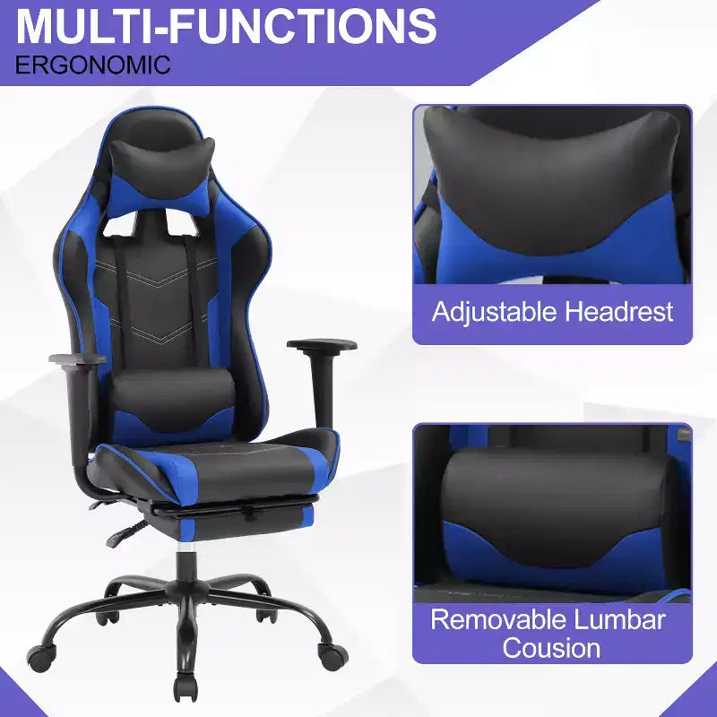 Chaise Gaming Fauteuil Gamer avec Support Lombaire