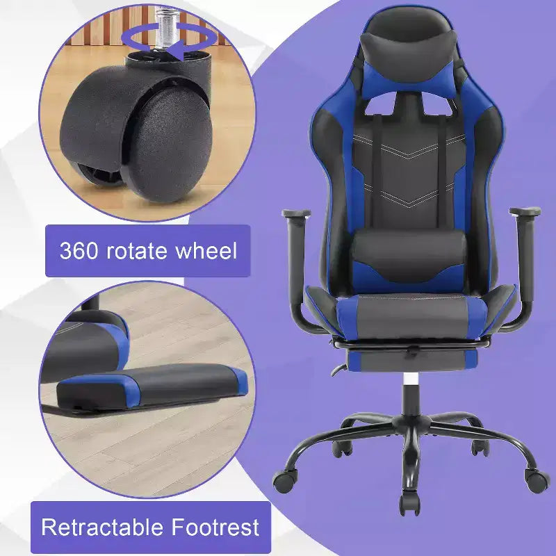 Chaise Gaming Fauteuil Gamer avec Support Lombaire