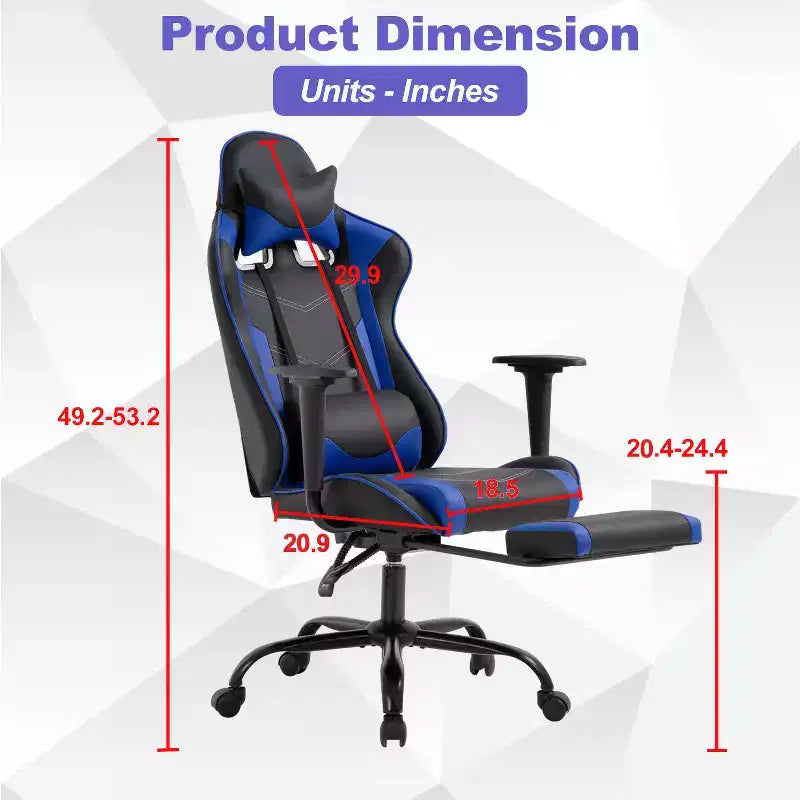 Chaise Gaming Fauteuil Gamer avec Support Lombaire