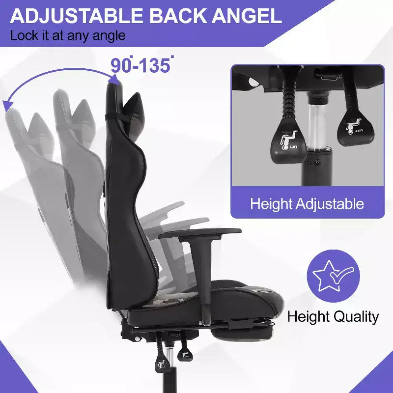 Chaise Gaming Fauteuil Gamer avec Support Lombaire