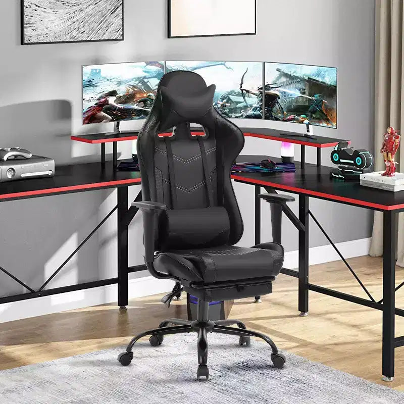 Chaise Gaming Fauteuil Gamer avec Support Lombaire