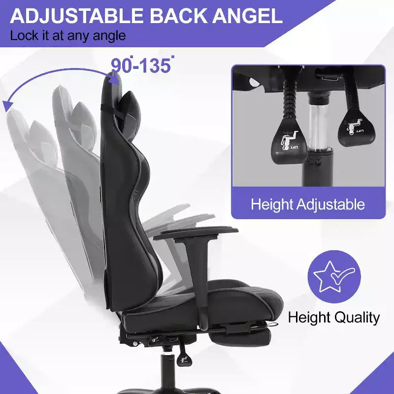 Chaise Gaming Fauteuil Gamer avec Support Lombaire