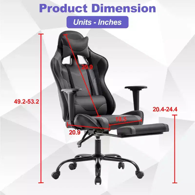 Chaise Gaming Fauteuil Gamer avec Support Lombaire