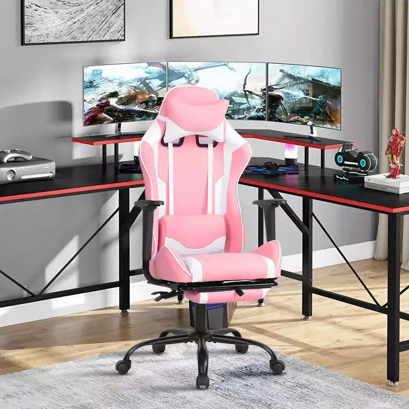 Chaise Gaming Fauteuil Gamer avec Support Lombaire