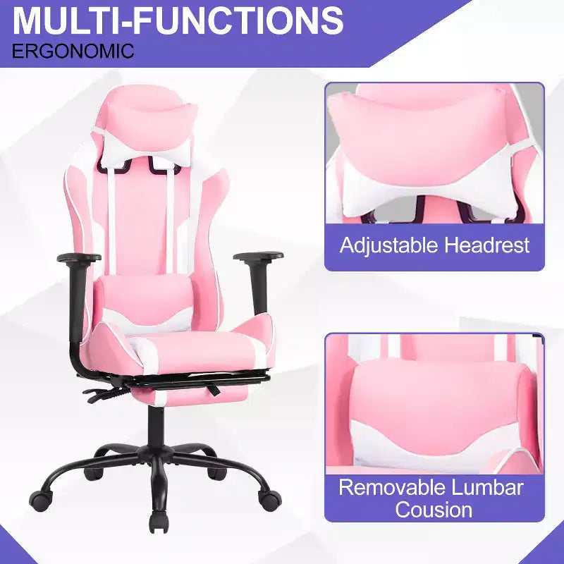 Chaise Gaming Fauteuil Gamer avec Support Lombaire