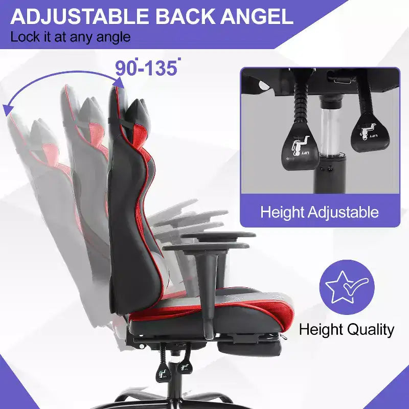 Chaise Gaming Fauteuil Gamer avec Support Lombaire