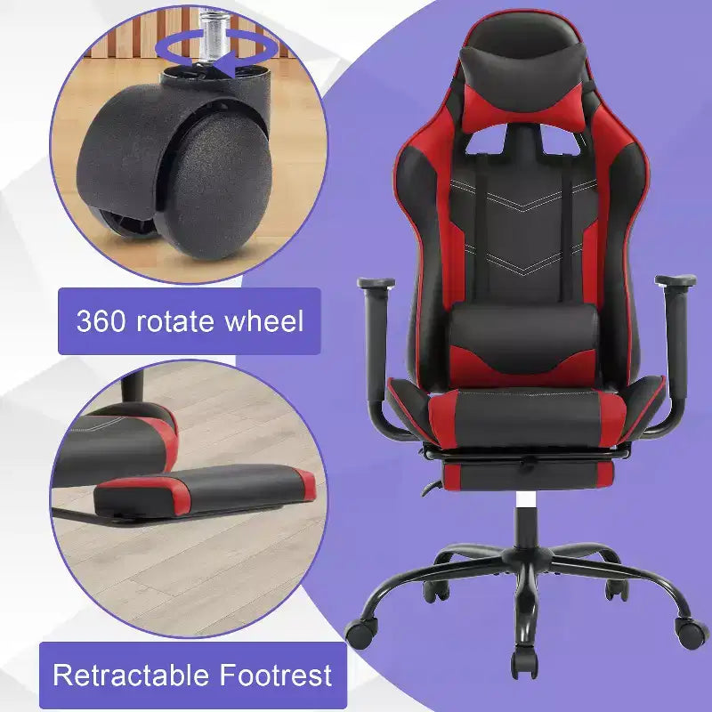 Chaise Gaming Fauteuil Gamer avec Support Lombaire
