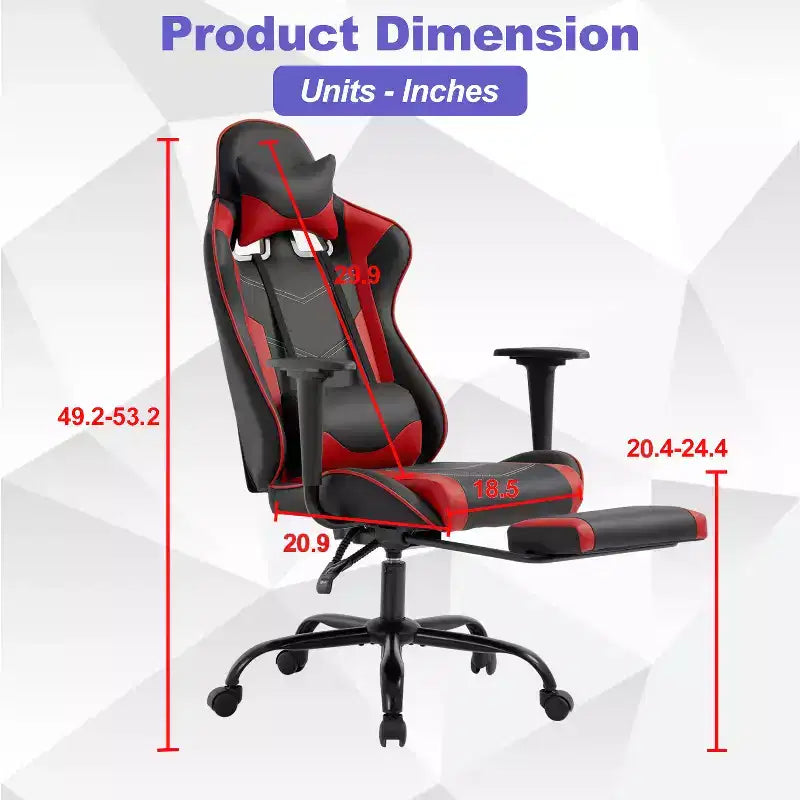 Chaise Gaming Fauteuil Gamer avec Support Lombaire