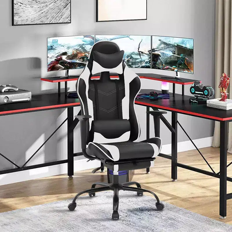 Chaise Gaming Fauteuil Gamer avec Support Lombaire