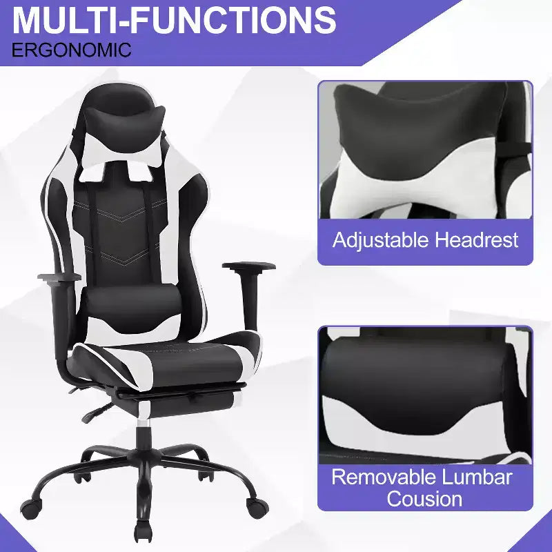Chaise Gaming Fauteuil Gamer avec Support Lombaire