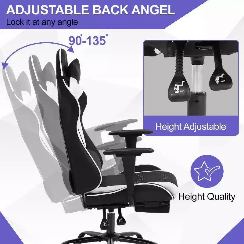 Chaise Gaming Fauteuil Gamer avec Support Lombaire