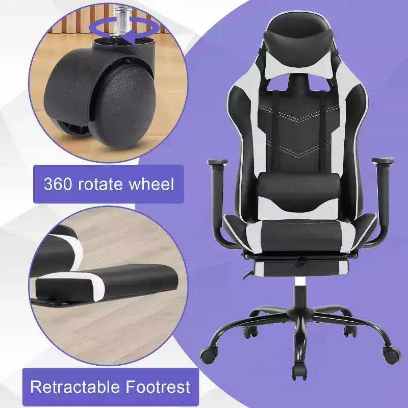 Chaise Gaming Fauteuil Gamer avec Support Lombaire