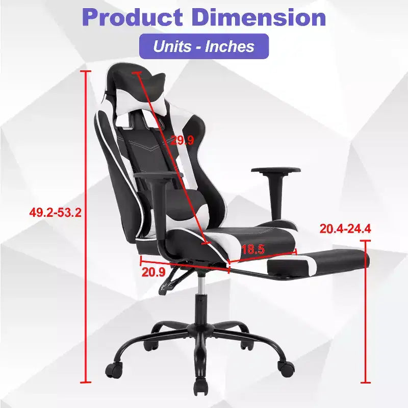 Chaise Gaming Fauteuil Gamer avec Support Lombaire
