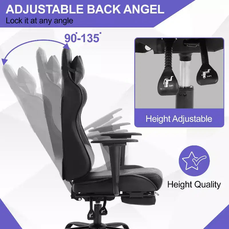 Chaise Gaming Fauteuil Gamer avec Support Lombaire
