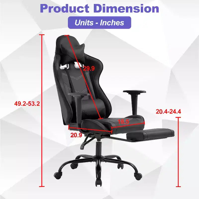 Chaise Gaming Fauteuil Gamer avec Support Lombaire