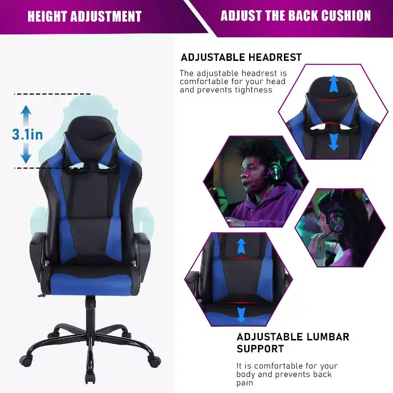 Chaise de bureau gamer Fauteuil de bureau Chaise d'ordinateur