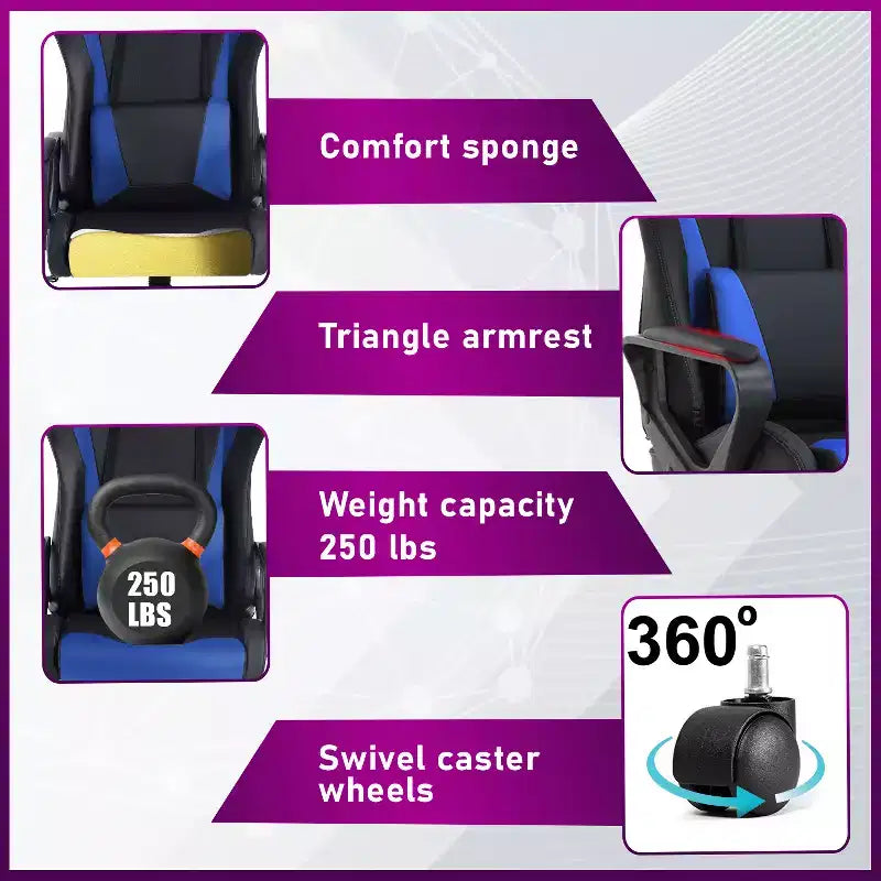 Chaise de bureau gamer Fauteuil de bureau Chaise d'ordinateur