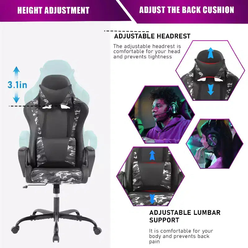 Chaise de bureau gamer Fauteuil de bureau Chaise d'ordinateur
