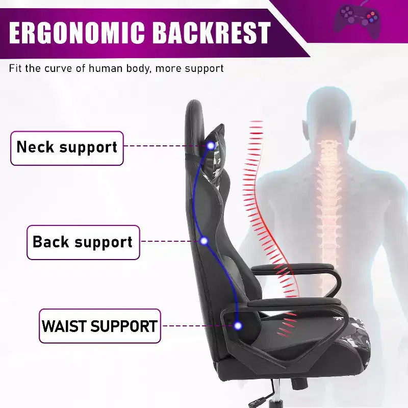 Chaise de bureau gamer Fauteuil de bureau Chaise d'ordinateur