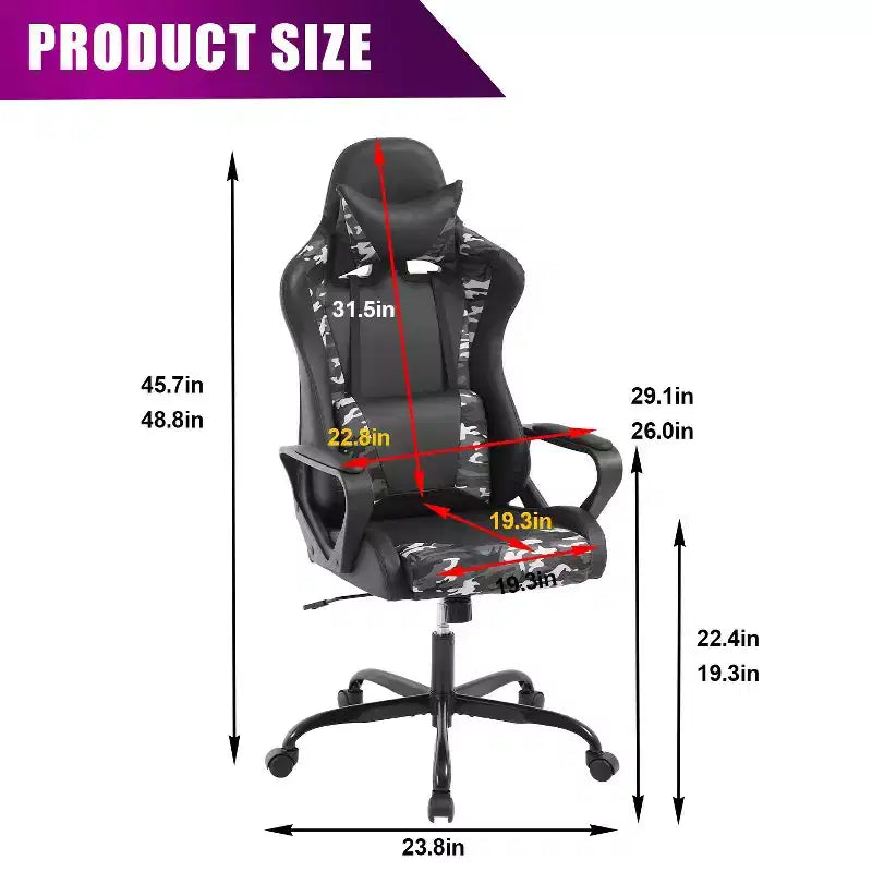 Chaise de bureau gamer Fauteuil de bureau Chaise d'ordinateur