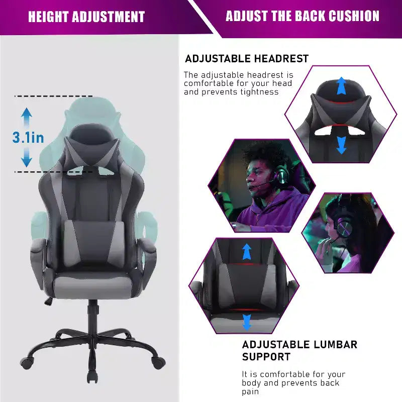 Chaise de bureau gamer Fauteuil de bureau Chaise d'ordinateur