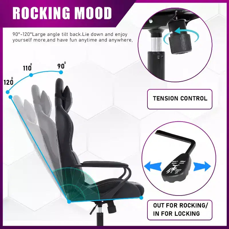 Chaise de bureau gamer Fauteuil de bureau Chaise d'ordinateur