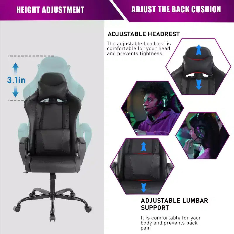 Chaise de bureau gamer Fauteuil de bureau Chaise d'ordinateur