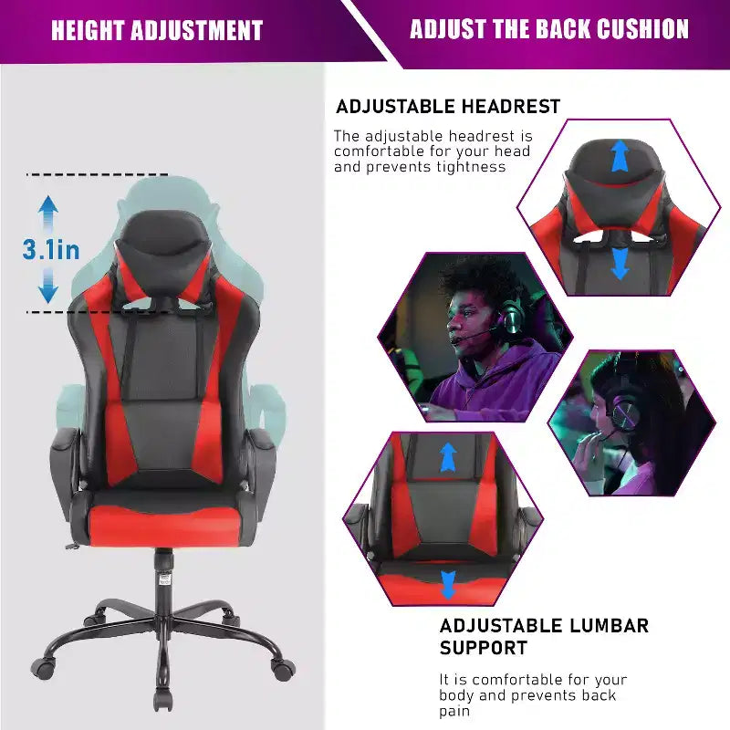 Chaise de bureau gamer Fauteuil de bureau Chaise d'ordinateur