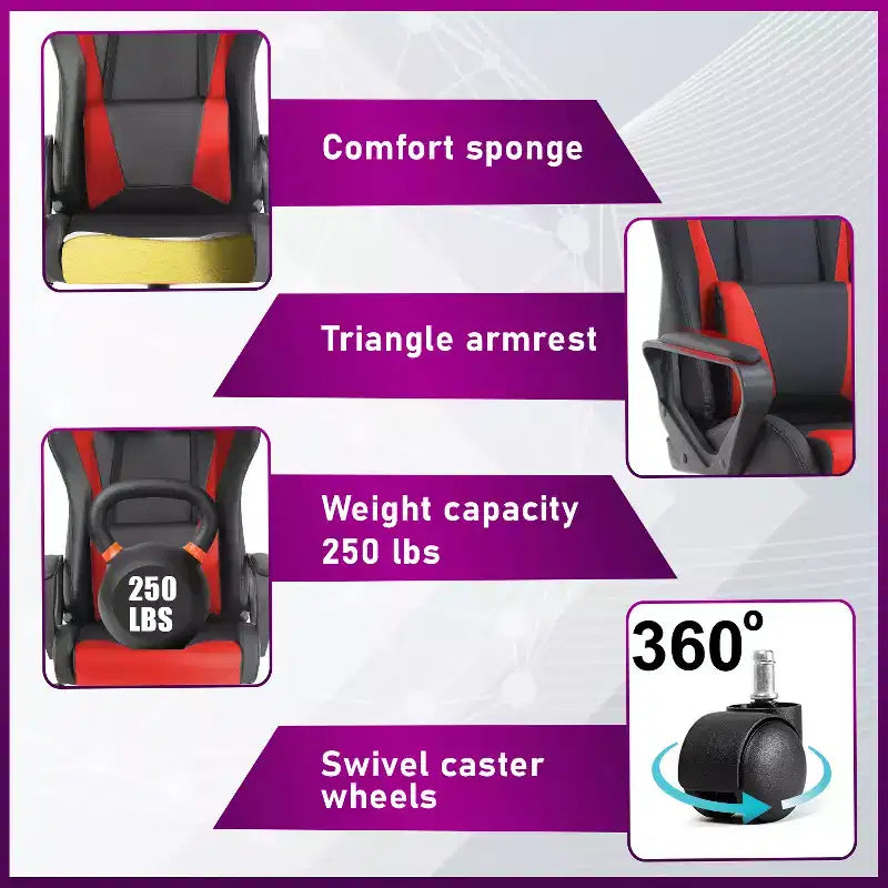 Chaise de bureau gamer Fauteuil de bureau Chaise d'ordinateur