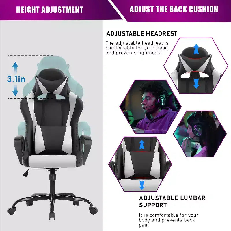 Chaise de bureau gamer Fauteuil de bureau Chaise d'ordinateur