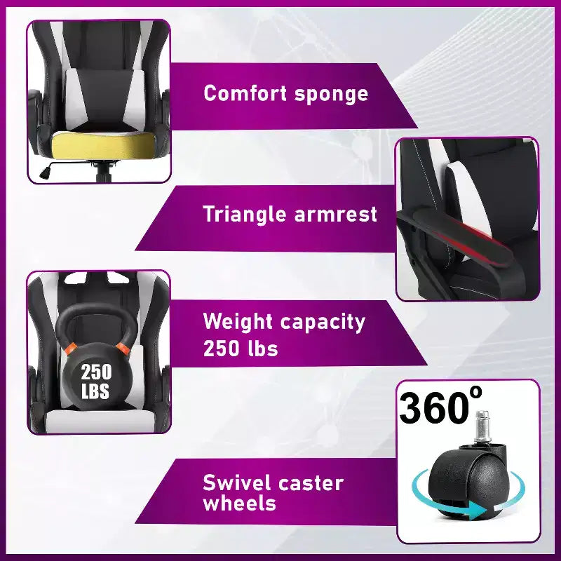 Chaise de bureau gamer Fauteuil de bureau Chaise d'ordinateur