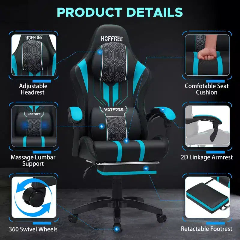 Fauteuil de gaming et massage très grand modèle