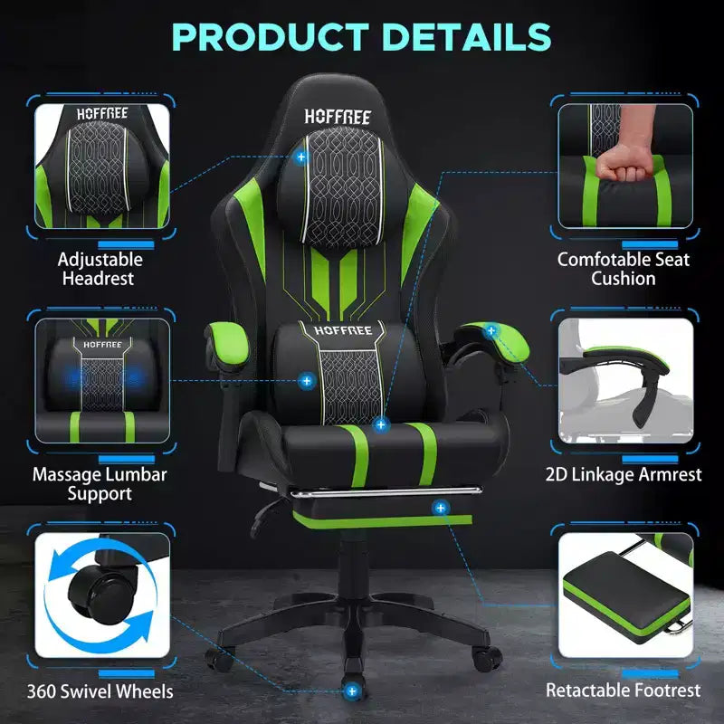 Fauteuil de gaming et massage très grand modèle