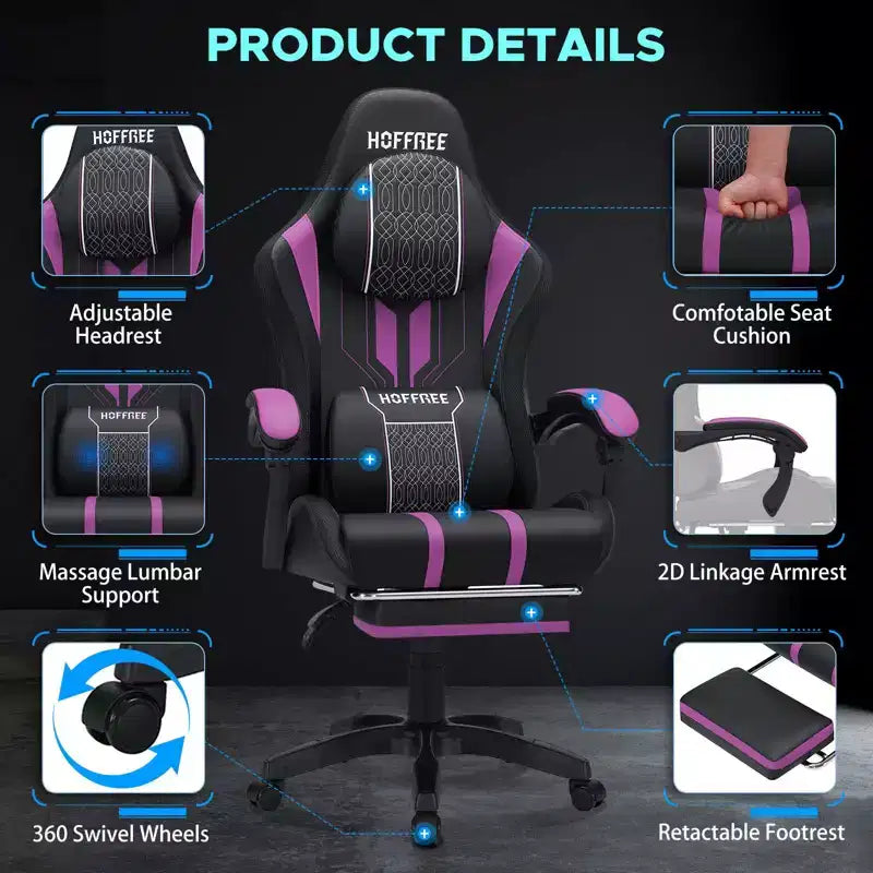 Fauteuil de gaming et massage très grand modèle
