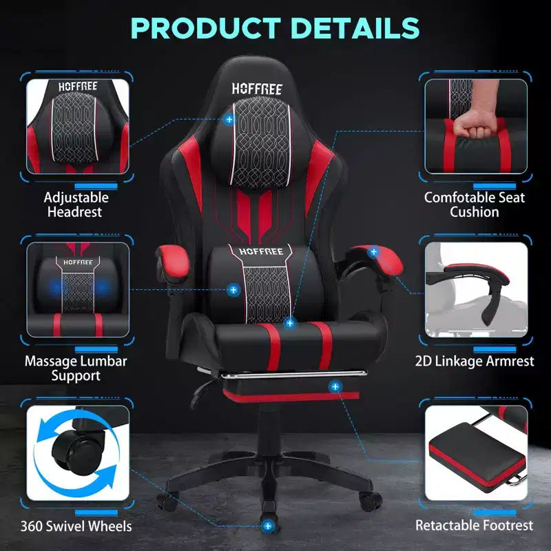Fauteuil de gaming et massage très grand modèle