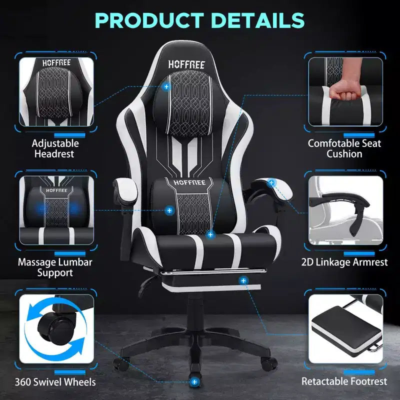 Fauteuil de gaming et massage très grand modèle