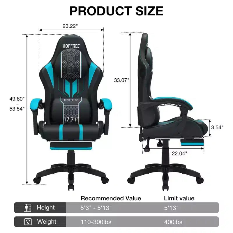Fauteuil de bureau gaming ergonomique massant XL