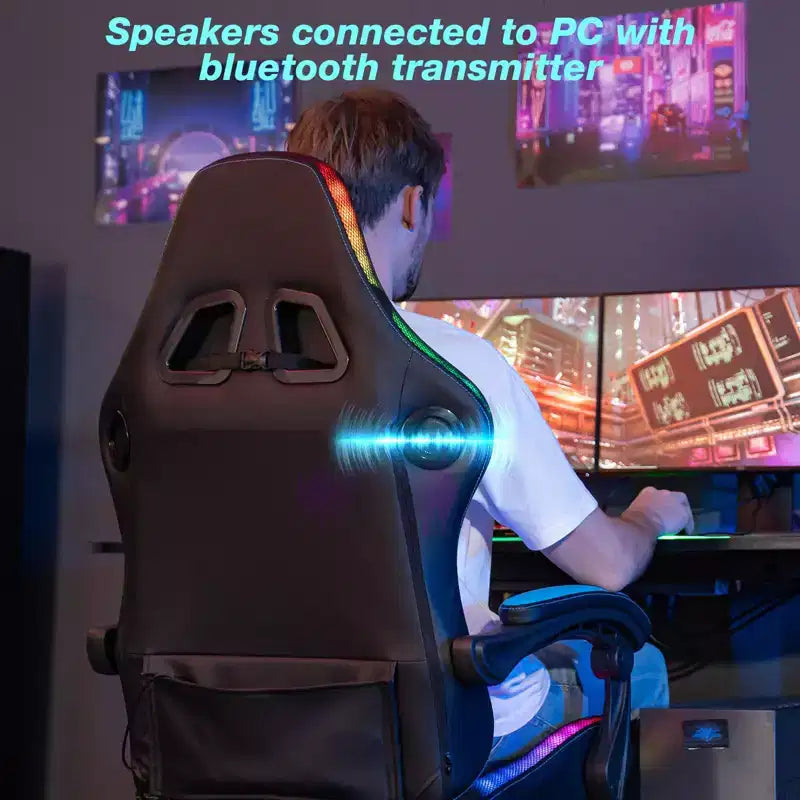 Fauteuil de bureau gaming ergonomique massant XL