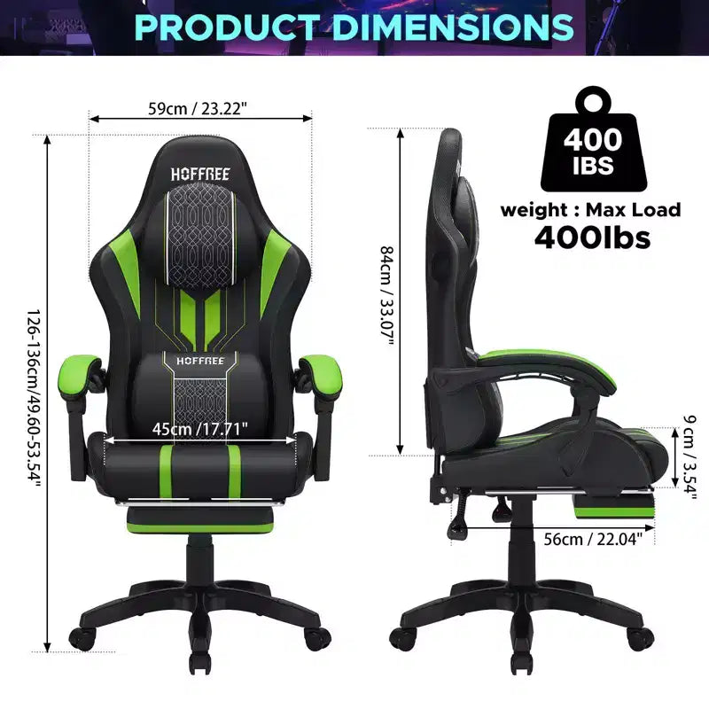 Fauteuil de bureau gaming ergonomique massant XL