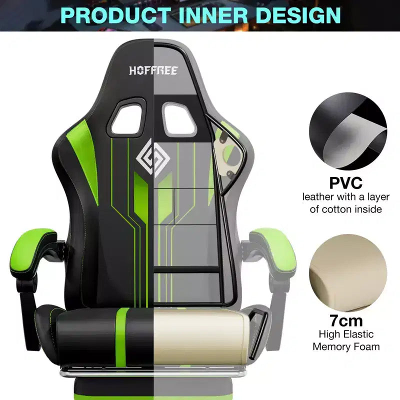 Fauteuil de bureau gaming ergonomique massant XL