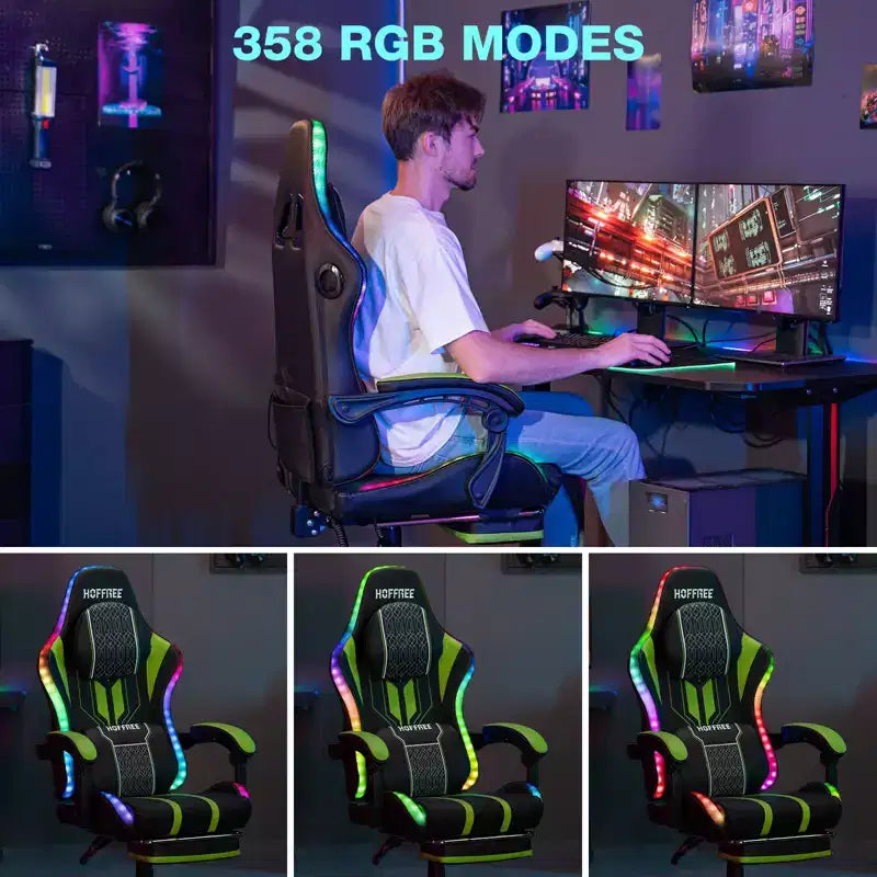Fauteuil de bureau gaming ergonomique massant XL