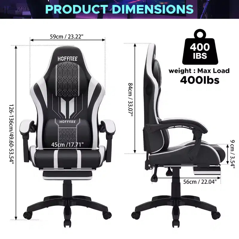 Fauteuil de bureau gaming ergonomique massant XL