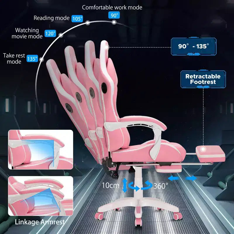 Fauteuil de bureau gaming ergonomique massant XL