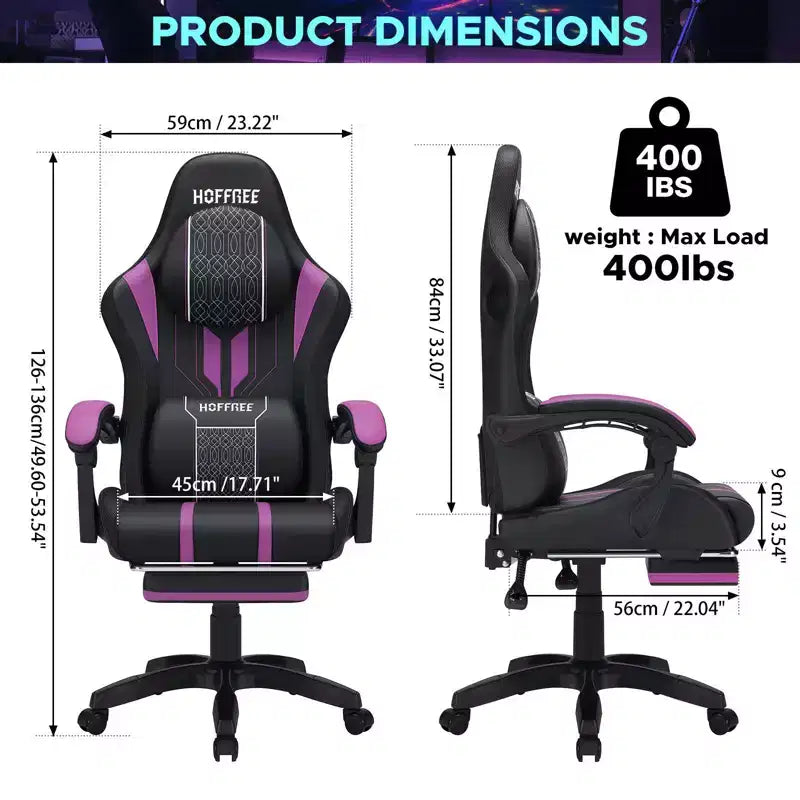 Fauteuil de bureau gaming ergonomique massant XL