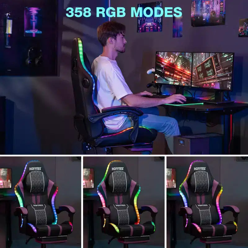 Fauteuil de bureau gaming ergonomique massant XL